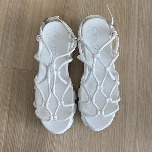 Circus NY by Sam Edelman Chunky White Platform Summer Sandals: Womens 7